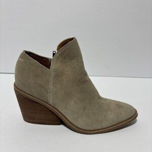 Lucky Brand Women’s Stayci Taupe Ankle Booties, Size 6.5 M